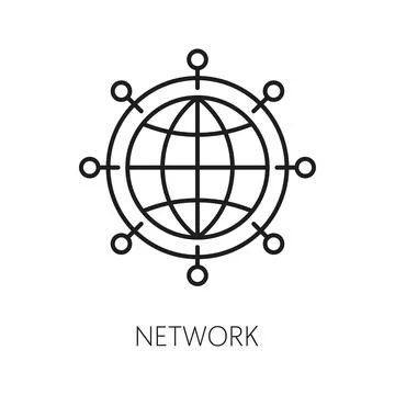 CDN, content delivery network outline icon Stock Illustration