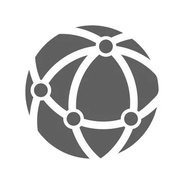 Cdn, global, big data icon. Gray vector graphics. Stock Illustration