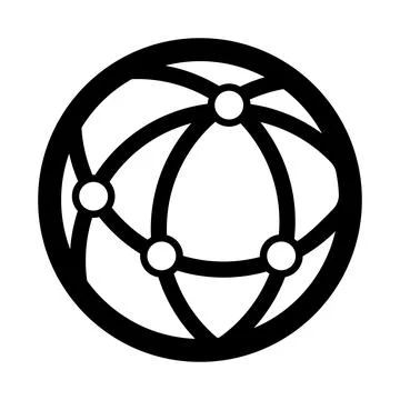 Cdn, global, big data icon. Black vector graphics. Stock Illustration