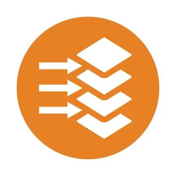 Cdn, layers, big data icon. Orange color vector EPS. 库存插图