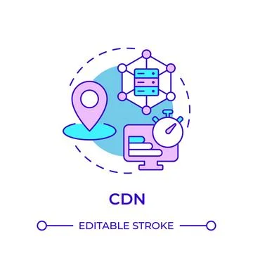 CDN multi color concept icon Stock Illustration