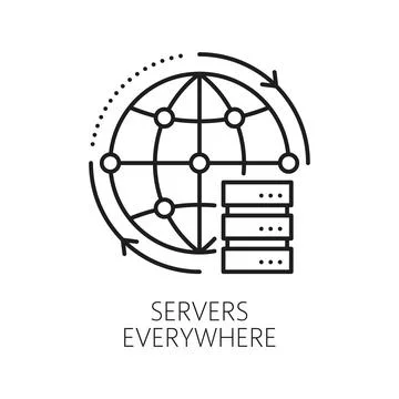 CDN servers, content delivery network icon Illustrazione stock