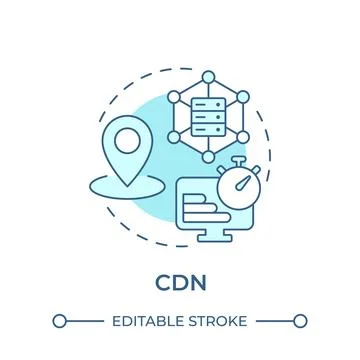 CDN soft blue concept icon Stock Illustration