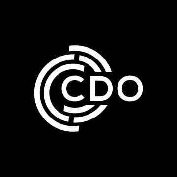 CDO letter logo design on black background. CDO creative initials letter logo Иллюстрация