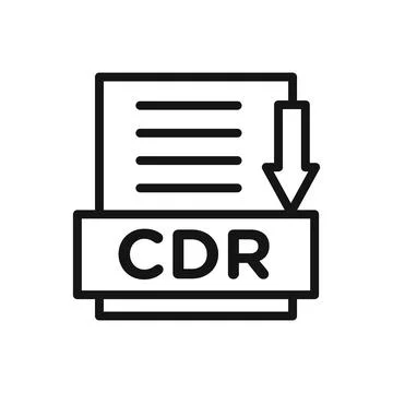 CDR file document icon black and white vector sign Stockillustratie