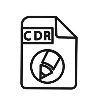 CDR file Document Icon linear vector graphics sign Stock Illustration