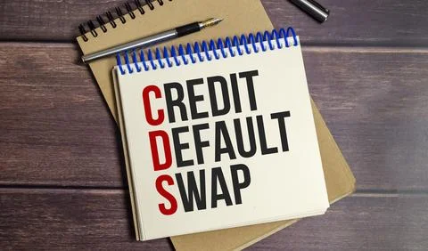 CDS Credit Default Swap text on white paper on wooden background 写真素材