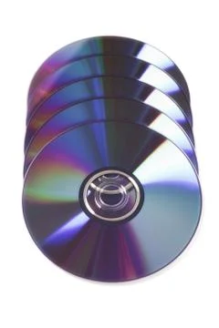 CDs or DVDs or Blu Ray discs Stock Photos