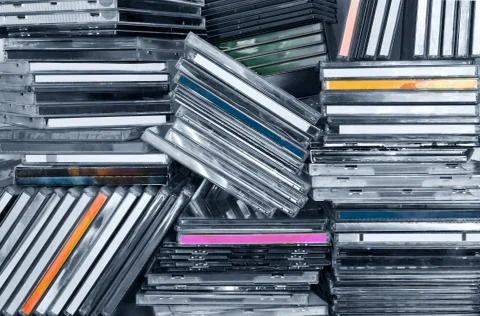 CDs in shelf Stock Photos