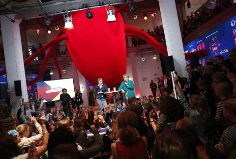 CDU presents programm in interactive space, Berlin, Germany - 17 Sep 2017 Stock Photos