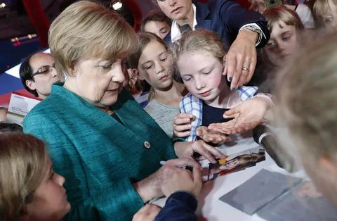 CDU presents programm in interactive space, Berlin, Germany - 17 Sep 2017 Stock Photos