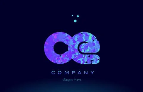 Ce c e bubble circle dots pink blue alphabet letter logo icon vector Stock Illustration