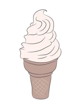 Ce cream in a waffle cup, vector Illustrazione stock