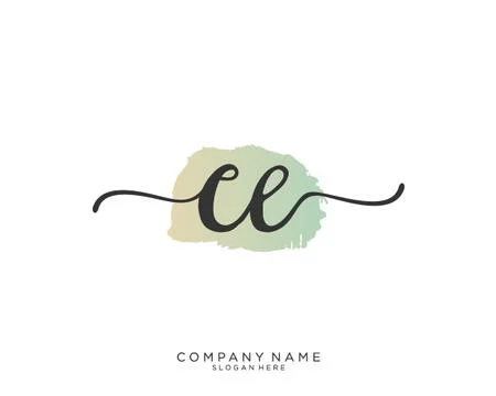 CE Initial handwriting logo design Stock Illustration