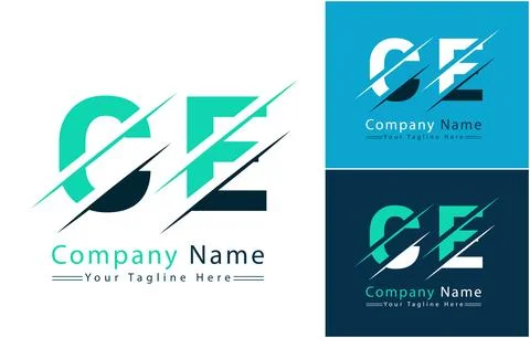 CE Letter Logo Vector Design Template Elements Stock Illustration