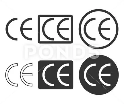 CE mark icon. Conformity certificate symbol. Sign product label vector ...