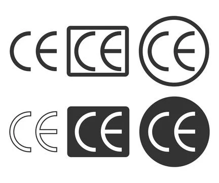 CE mark icon. Conformity certificate symbol. Sign product label vector. イラスト素材