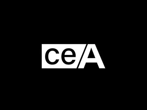CEA Logo and Graphics design vector art, Icons isolated on black background Illustrazione stock