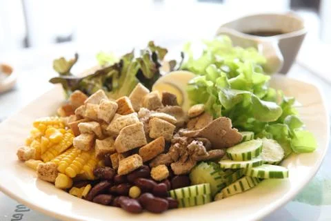 Ceacar salad in close up Stock Photos