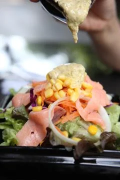 Ceacar salad in close up Stock Photos