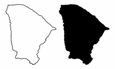 Ceara State maps illustration Stock Illustration