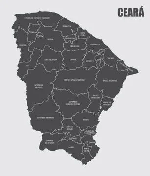 Ceara State regions map Stock Illustration