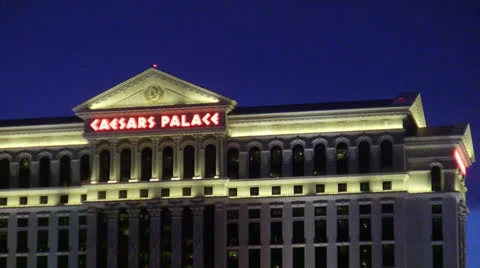 Ceasar's Palace at Dusk Stock Footage 26307610