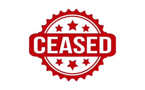 Ceased Rubber Stamp Seal Vector Stock Illustration