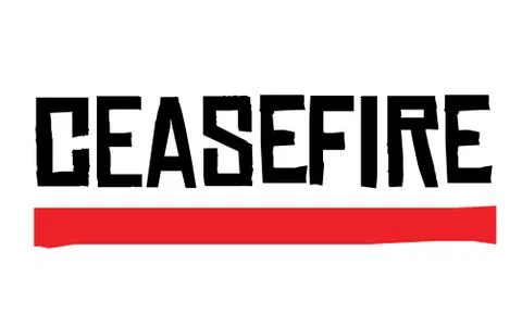Ceasefire sticker stamp Stock Illustration