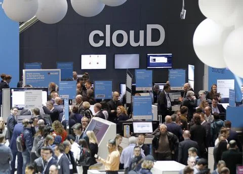 CeBIT Computing Trade Fair, Hanover, Germany - 21 Mar 2017 Fotos Stock