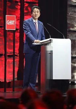 CeBIT Computing Trade Fair Opens in Hanover, Hannover, Germany - 19 Mar 2017 Fotos Stock