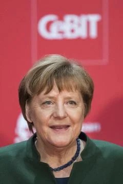 CeBIT Computing Trade Fair Opens in Hanover, Hannover, Germany - 19 Mar 2017 Fotos Stock