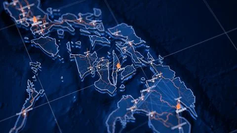 Cebu map big data visualization. Futuristic map infographic of city in Stock Illustration