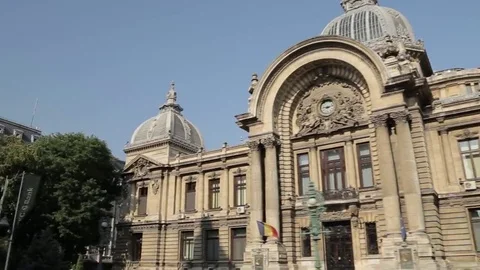 The CEC Palace in Bucharest Stock Footage 69197006