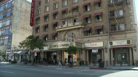 Cecil Hotel Wide Stock Footage 24230898