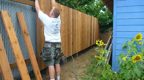 Cedar Fence Construction Time Lapse Stock Footage 10888350