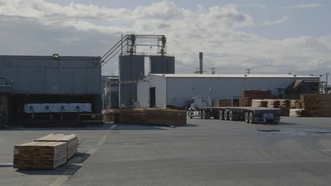 Cedar mill yard with warehouse. 스톡 동영상 118266310