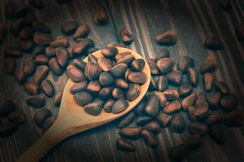 Cedar nuts seed Stock Photos