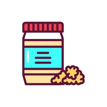 Cedar paste color line icon. Isolated vector element. Stock Illustration