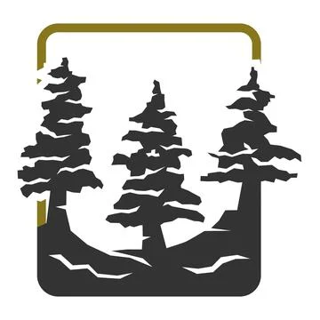 Cedar pine tree logo Icon Illustration Brand Identity Stock Illustration