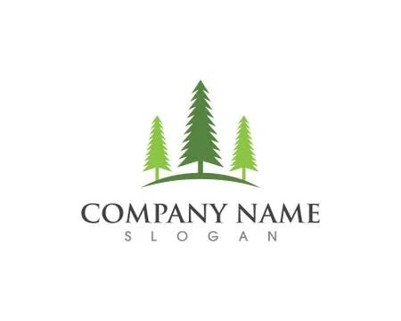 Cedar tree Logo template Stock Illustration