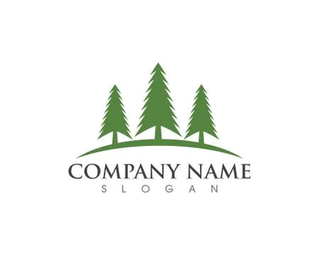 Cedar tree Logo template vector Illustrazione stock