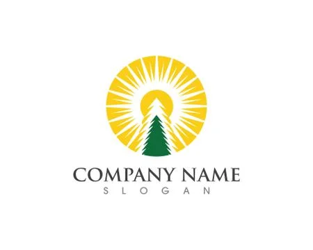 Cedar tree Logo template vector Illustrazione stock