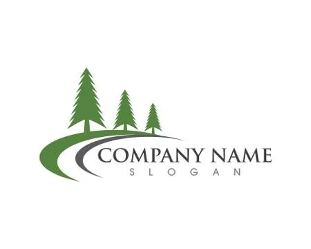 Cedar tree Logo template vector Illustrazione stock