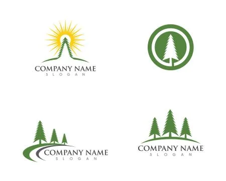 Cedar tree Logo template vector Illustrazione stock