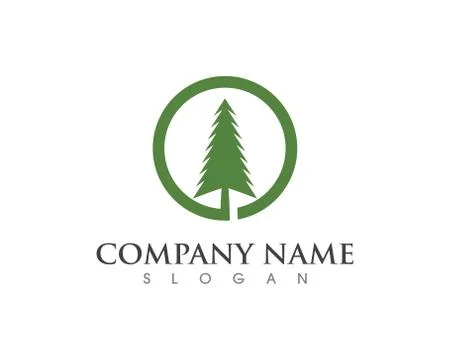 Cedar tree Logo template vector Illustrazione stock