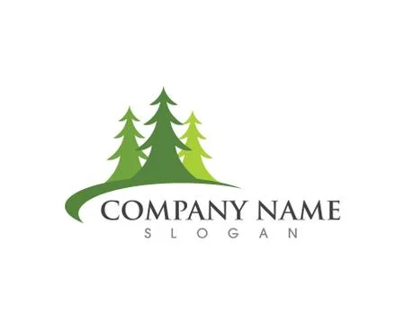 Cedar tree Logo template vector Illustrazione stock