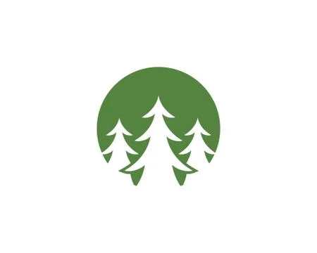 Cedar tree Logo template vector Stock Illustration