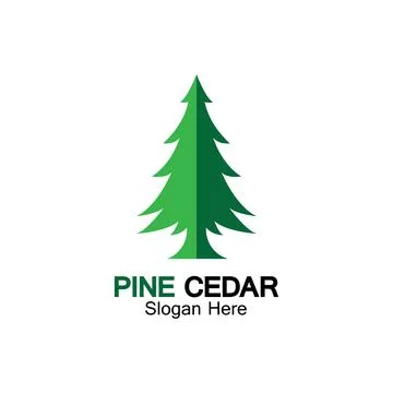 Cedar tree logo template vector icon design Illustrazione stock