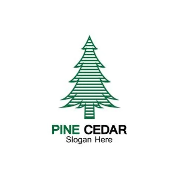 Cedar tree logo template vector icon design Illustrazione stock